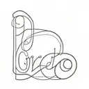text 'jojo' lines tattoo design idea
