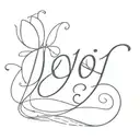 text 'jojo' lines tattoo design idea
