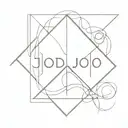 text 'jojo' lines geometrical desing tattoo design idea