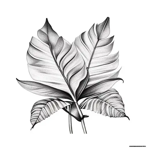 Banana Tree Leaves tattoo design idea