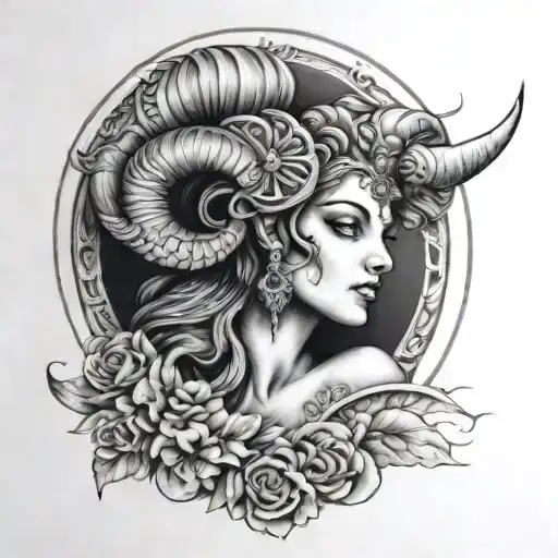 Aries goddess tattoo design idea