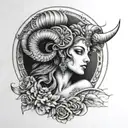 Aries goddess tattoo design idea