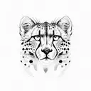 cheetah French style tattoo design idea