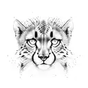 cheetah French style tattoo design idea