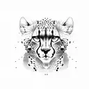 cheetah French style tattoo design idea
