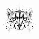 cheetah French style tattoo design idea