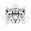 cheetah French style tattoo design idea