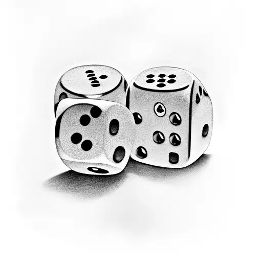 Dice with 2 and 1  tattoo design idea