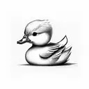 cute duck holding knife tattoo design idea