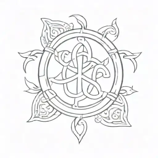 Simple Greek symbol of peace and love  tattoo design idea