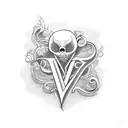 an j initial with a heart tattoo design idea