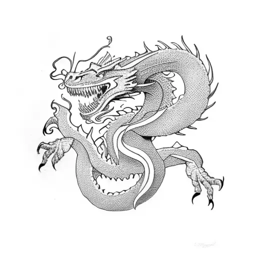 Dragon old school tattoo design idea