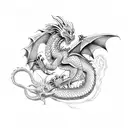 Dragon old school tattoo design idea