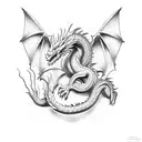 Dragon old school tattoo design idea