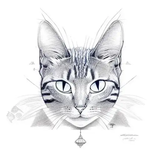 mi gata blue y yo viendo una puesta de sol tattoo design idea