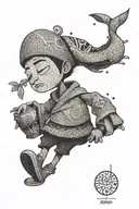 the breadwinner cartoon character tattoo design idea