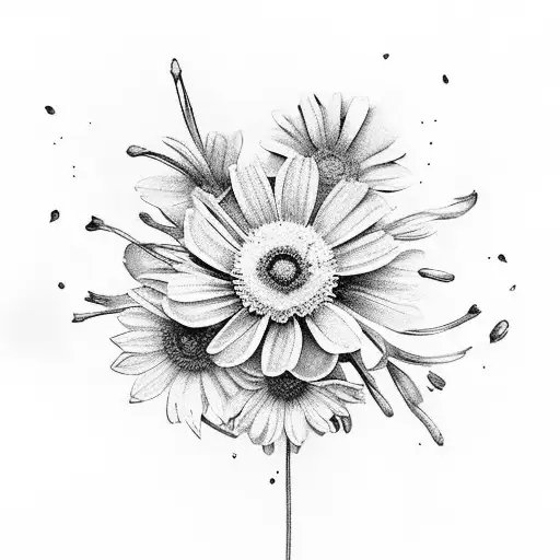  birth month flowers for January, April, May, June, and October would depict a vibrant bouquet of var tattoo design idea