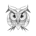 simple barn owl linework tattoo design idea