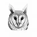 barn owl linework tattoo design idea