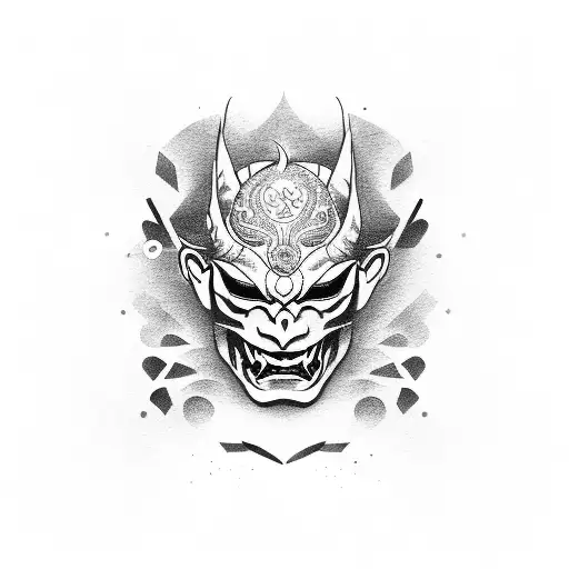 Hannya mask tattoo design idea