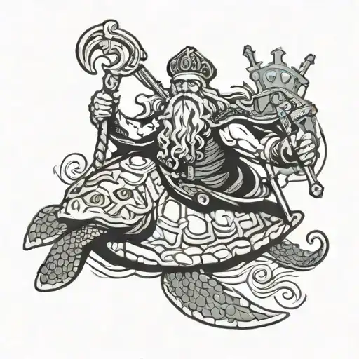 king neptune together with a shellback turtle tattoo design idea