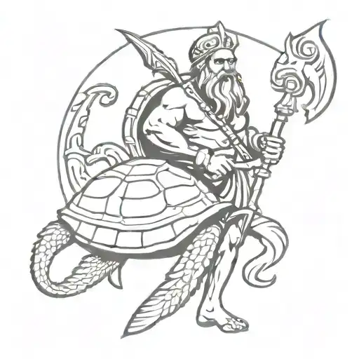 king neptune together with a shellback turtle tattoo design idea