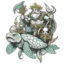 king neptune together with a shellback turtle tattoo design idea
