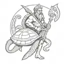 king neptune together with a shellback turtle tattoo design idea