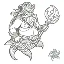 king neptune together with a shellback turtle tattoo design idea