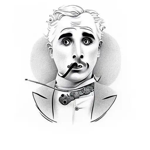 charlie chaplin face  tattoo design idea