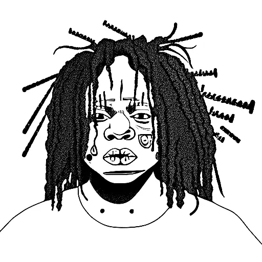 1400, trippie redd themed tattoo design idea