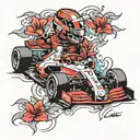 Charles Leclerc formula 1 tattoo design idea