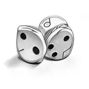 A realistic depiction of two playing dice, one displaying a 4 and the other a 1, with shading in black-grey style tattoo design idea