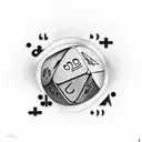 A realistic depiction of two playing dice, one displaying a 4 and the other a 1, with shading in black-grey style tattoo design idea