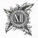 Roman numerals with laurel wealth  tattoo design idea