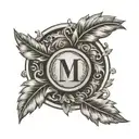 Roman numerals with laurel wealth  tattoo design idea