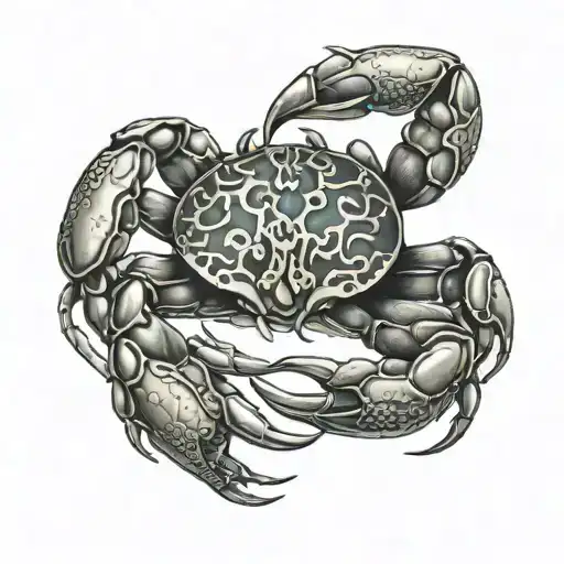 Greek mythology Cancer crab tattoo design idea