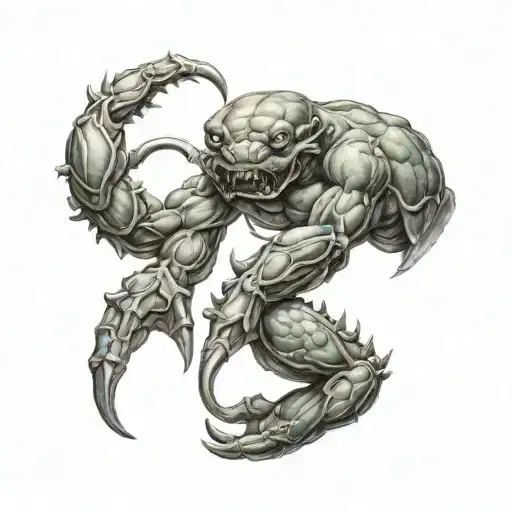 Cancer Greek mythology Crab fighting Hercules tattoo design idea