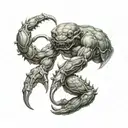 Cancer Greek mythology Crab fighting Hercules tattoo design idea