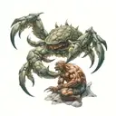 Cancer Greek mythology Crab fighting Hercules tattoo design idea