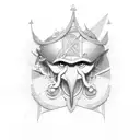 thoth segurando um livro tattoo design idea