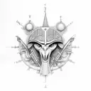 thoth segurando um livro tattoo design idea