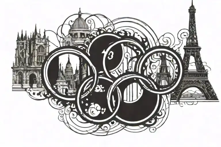 olympic rings paris tattoo design idea