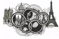 olympic rings paris tattoo design idea