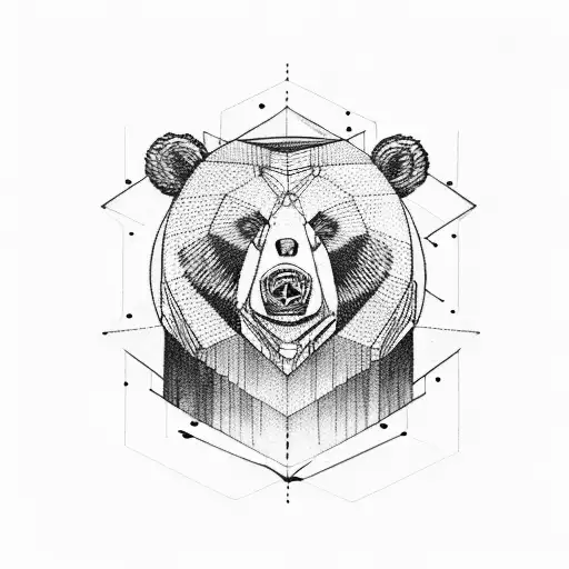An abstract representation of Radiohead's iconic bear logo tattoo design idea