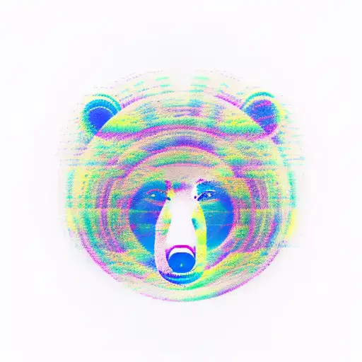 An abstract representation of Radiohead's iconic bear logo tattoo design idea