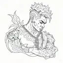 Design a sketch tattoo inspired by xxxtentacion album artwork tattoo design idea