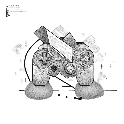 A stack of books with a game controller on top, symbolizing the balance between studying and gaming tattoo design idea