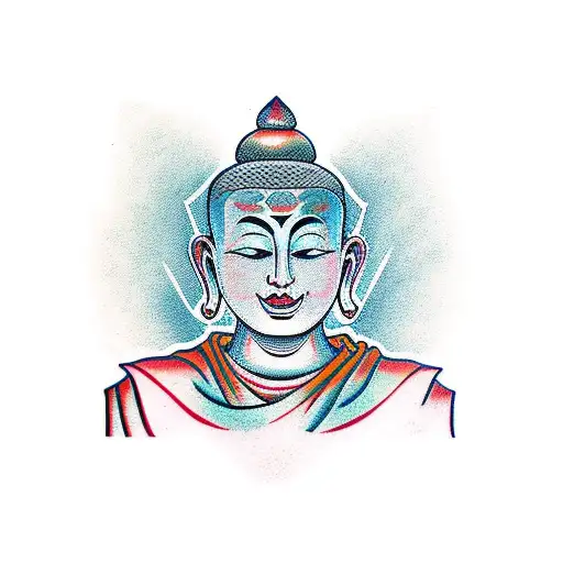 Buddhist monk tattoo design idea