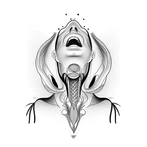 symmetrical throat tattoo tattoo design idea